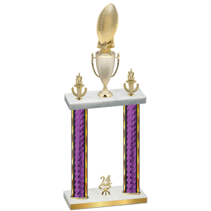 Double Purple Glacier Year Football Trophy