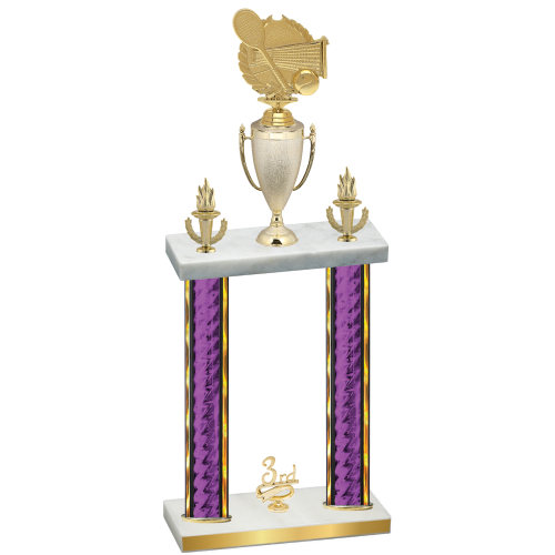 Double Purple Glacier Third Place Tennis Trophy