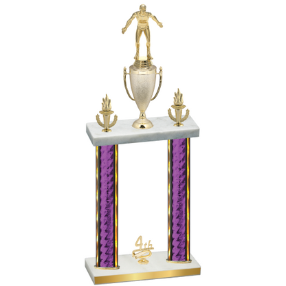 Double Purple Glacier Fourth Place Wrestling Trophy