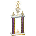 Double Purple Glacier Fourth Place Bowling Trophy