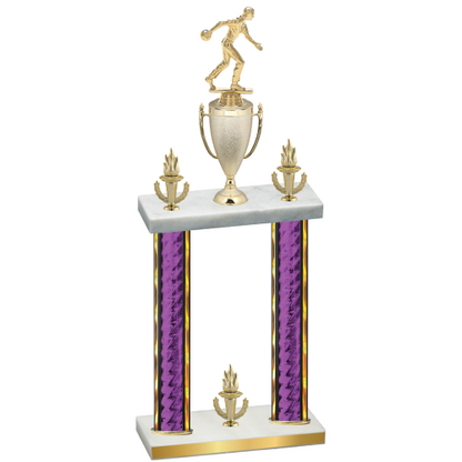 Double Purple Glacier Victory Bowling Trophy
