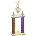 Double Purple Glacier Fourth Place Bowling Trophy