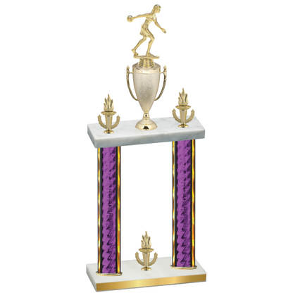 Double Purple Glacier Victory Bowling Trophy