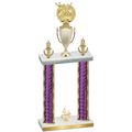 Double Purple Glacier Fourth Place Bowling Trophy