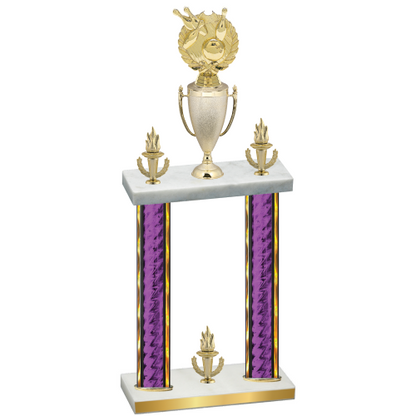 Double Purple Glacier Victory Bowling Trophy