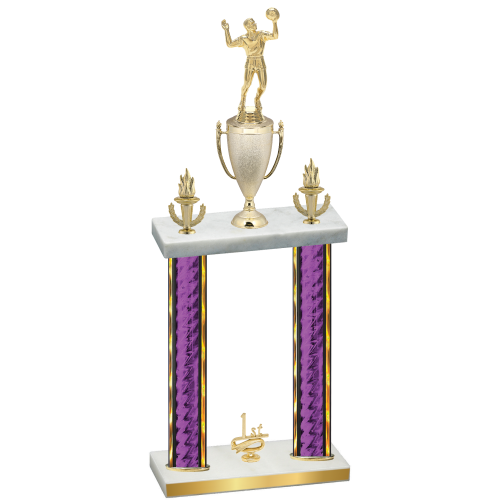 Double Purple Glacier First Place Volleyball Trophy