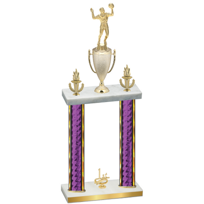 Double Purple Glacier First Place Volleyball Trophy