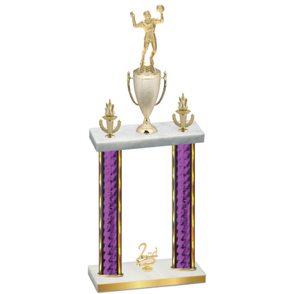 Double Purple Glacier Second Place Volleyball Trophy