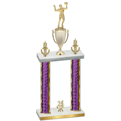 Double Purple Glacier Year Volleyball Trophy