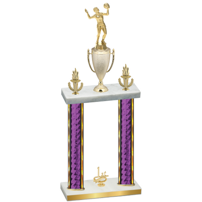 Double Purple Glacier First Place Volleyball Trophy