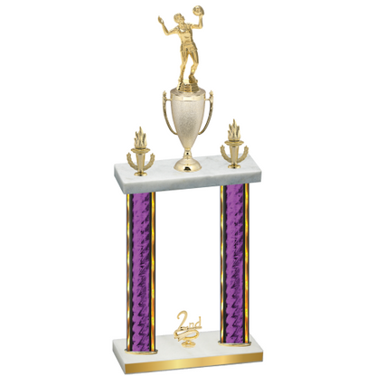 Double Purple Glacier Second Place Volleyball Trophy