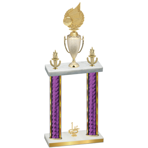 Double Purple Glacier First Place Volleyball Trophy