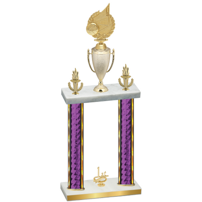 Double Purple Glacier First Place Volleyball Trophy