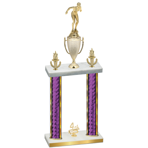 Double Purple Glacier Fourth Place Tennis Trophy