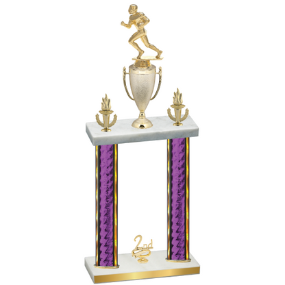 Double Purple Glacier Second Place Football Trophy
