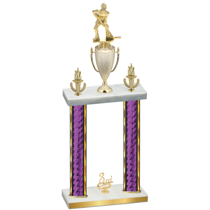 Double Purple Glacier Third Place Hockey Trophy