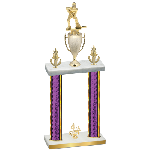 Double Purple Glacier Fourth Place Hockey Trophy