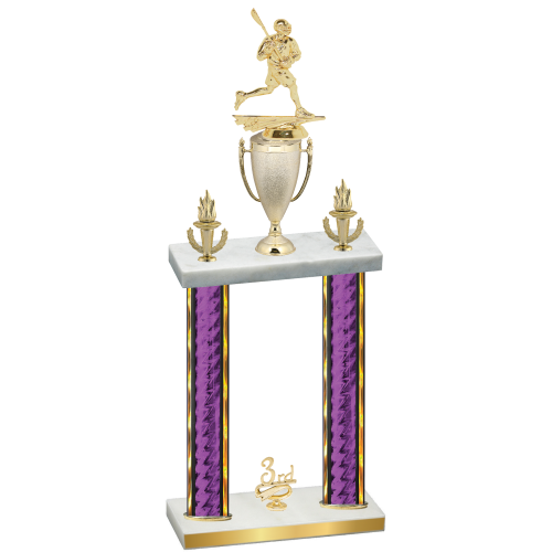 Double Purple Glacier Third Place Lacrosse Trophy