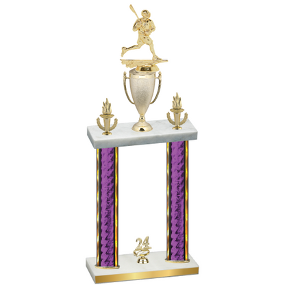 Double Purple Glacier Year Lacrosse Trophy