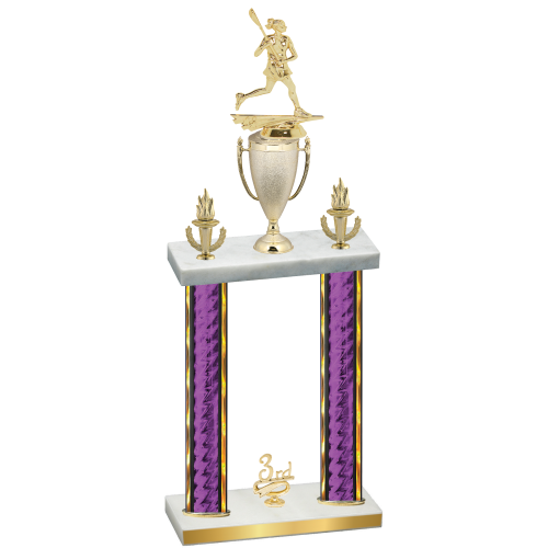 Double Purple Glacier Third Place Lacrosse Trophy