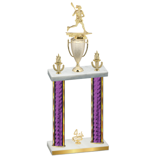 Double Purple Glacier Fourth Place Lacrosse Trophy