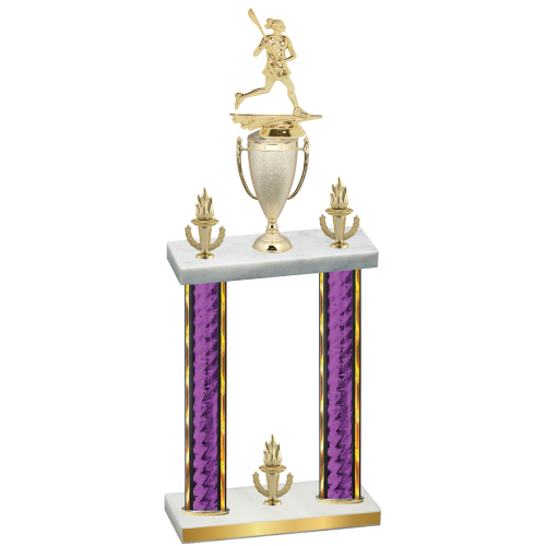 Double Purple Glacier Victory Lacrosse Trophy