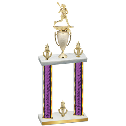 Double Purple Glacier Victory Lacrosse Trophy