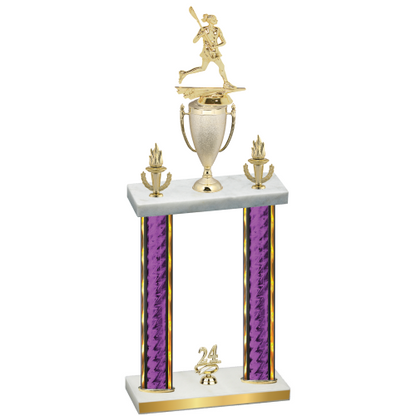 Double Purple Glacier Year Lacrosse Trophy