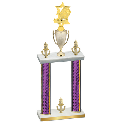 Double Purple Glacier Victory Pickleball Trophy