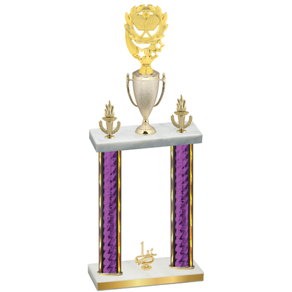 Double Purple Glacier First Place Pickleball Trophy