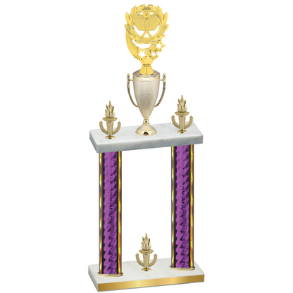 Double Purple Glacier Victory Pickleball Trophy