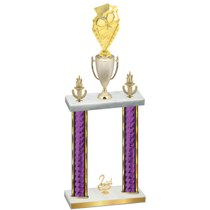 Double Purple Glacier Second Place Pickleball Trophy