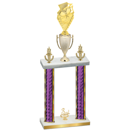 Double Purple Glacier Third Place Pickleball Trophy