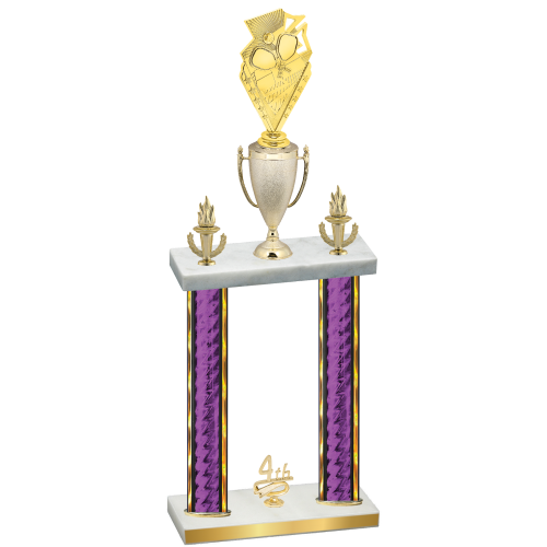 Double Purple Glacier Fourth Place Pickleball Trophy