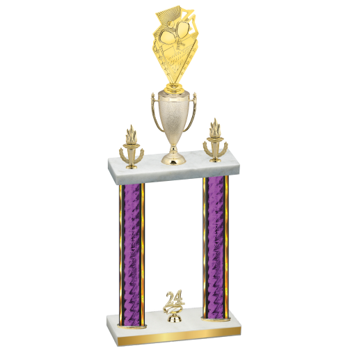 Double Purple Glacier Year Pickleball Trophy