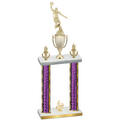 Double Purple Glacier Fourth Place Basketball Trophy
