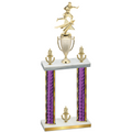 Double Purple Glacier Victory Flag Football Trophy