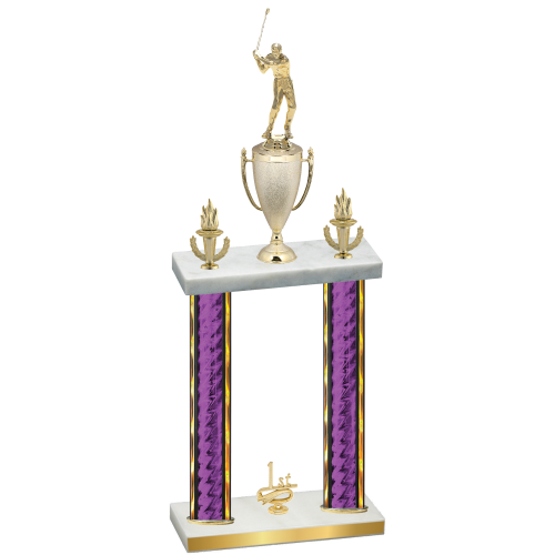 Double Purple Glacier First Place Golf Trophy