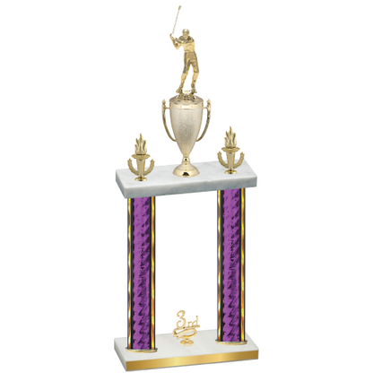 Double Purple Glacier Third Place Golf Trophy