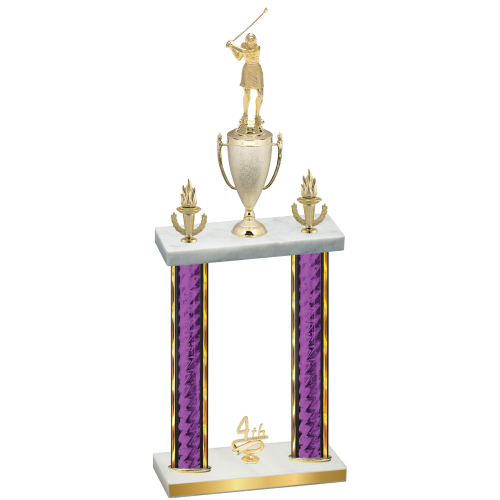 Double Purple Glacier Fourth Place Golf Trophy