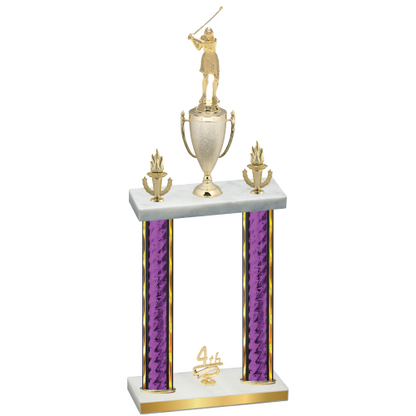 Double Purple Glacier Fourth Place Golf Trophy