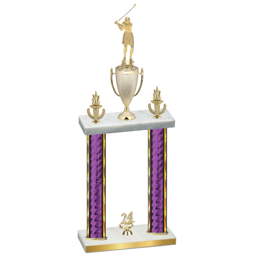 Double Purple Glacier Year Golf Trophy