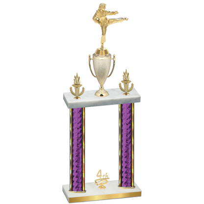 Double Purple Glacier Fourth Place Karate Trophy