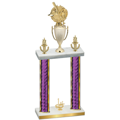 Double Purple Glacier First Place Baseball Trophy