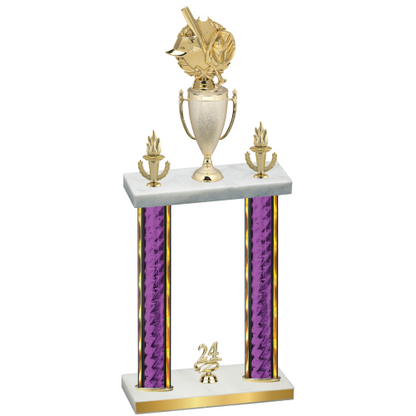 Double Purple Glacier Year Baseball Trophy