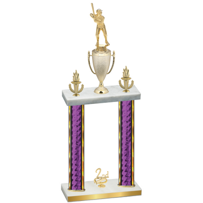 Double Purple Glacier Second Place Baseball Trophy