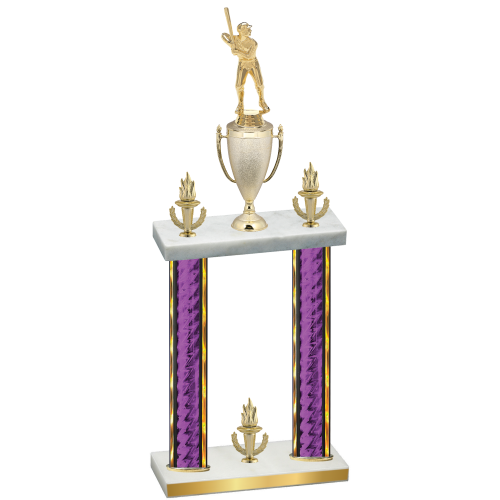 Double Purple Glacier Victory Baseball Trophy