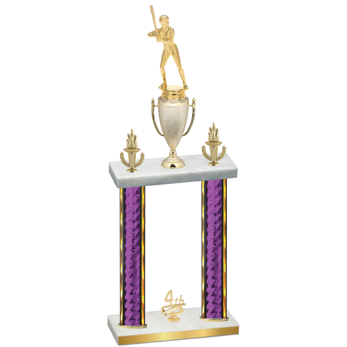 Double Purple Glacier Fourth Place Softball Trophy