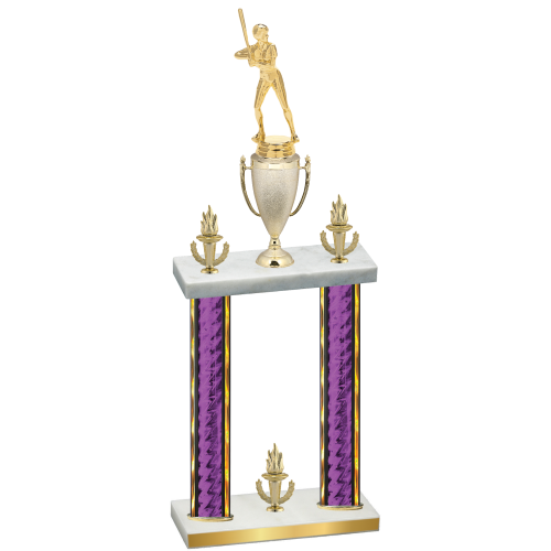 Double Purple Glacier Victory Softball Trophy