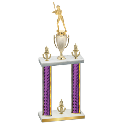 Double Purple Glacier Victory Softball Trophy